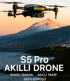 Resim Munico S5 Pro Drone Optical Flow ve Engel Algılama Sistemli 360° Roll Hareketli, Uzun Menzilli Profesyonel 