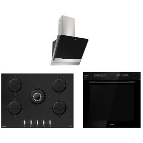 Resim Tommatech Tt500 Siyah Gri TAF6001BS - TAO7001BG - TDE6002BGI Ankastre Set 