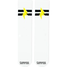 Resim Carnaval Socks Çift Şeritli Şimşek Desenli Bilek Arkası Spor Çorap 