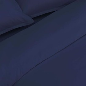 Resim Taç Plain Düz%45 Viscoz%55 Pamuk Nevresim Takımı, Mavi, Çift Kişilik 