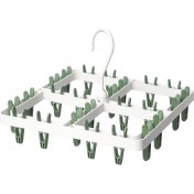 Resim TeknoTrust Beyaz 36x36x4 cm Çamaşır Kurutma Askısı, 24 Mandallı, Plastik, Pratik ve Hafif 