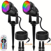 Resim 2/4/6/8/10 adet Düşük Voltajlı Peyzaj Işıkları, DC12V, RGB+Sıcak Işık, Noel Spot Aydınlatması Açık Hava 10W RGB Renk Değiştiren LED Peyzaj Aydınlatma, Su Geçirmez IP66 Nokta Işıklar Renkli Yükseltme Çok Renkli Yükseltme 