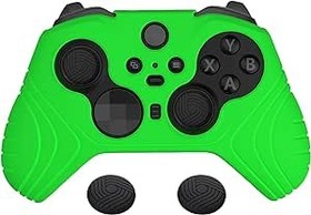 Resim PlayVital Samurai Edition Kaymaz Silikon Kılıf Xbox Elite Kablosuz Denetleyici Serisi 2 Çekirdek için, Başparmak Tutamaklı Xbox Elite Series 2 için Ergonomik Yumuşak Kauçuk Kılıf - Yeşil 