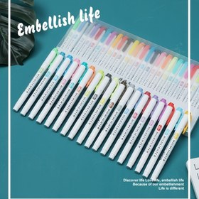 Resim 25 Renk Yeni Çift Başlı Floresan Kalem Kutusu, Markerlar, Geniş ve İnce Uçlar, Hızlı Kuruyan, Su Geçirmez, Boyama ve Sanat Kullanımı İçin Uygun 