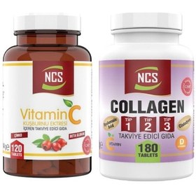 Resim 180 Tablet Hidrolize Collagen Tip 1-2-3 Glutatyon Vitamin C 1000 Mg Beta Glukan 120 Tablet 