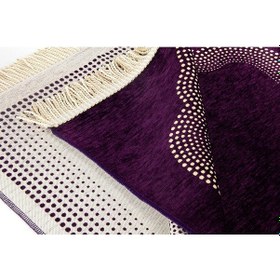 Resim Mihrap Desenli Düz Şönil Seccade Mor 