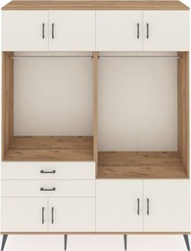 Resim Hyperion Gardrop 7 Raflı 2 Çekmeceli 2 Askılı 176x44x221 Çam-aytaşı Aytaşı 