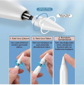 Resim 6 Adet Farklı Uçlı Universal Dokunmatik Kalem Ucu Tablet Ve Telefon Uyumlu Stylus Pen Yedek Başlıkları 5399 