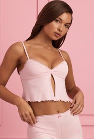 Resim Bebek Pembesi Dantelli Babydoll Pijama Üstü - L 