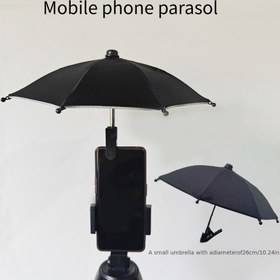 Resim Outdoor Telefon Şemsiye Tutucu, Mini Güneşlik ve Küçük Klipsli, Plaj, Fotoğraf Çekimi ve Video Çekimleri İçin Uygun, Araç Telefon Askısı, UV Koruma Anti-Parlama Telefon Şemsiyesi 