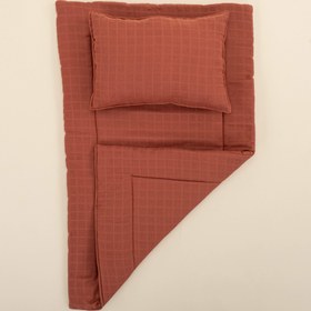 Resim Alt Açma Matı ve Yastık - Koyu Kiremit Müslin 