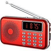 Resim Samdoo Kırmızı Y-619 Mini Fm Radyo: 2 İnç Ekran, Usb/tf/aux Çalma, Kulaklık, Kayıt Ve Acil Led Feneri 