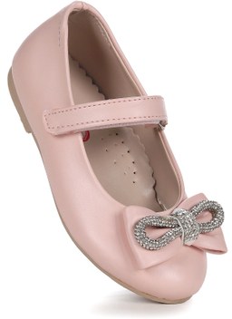 Kiko Kids Bowtie Papyon Taşlı Cırtlı Kız Çocuk Babet Ayakkabı