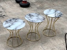Resim Brc KUM SAATİ Zigon 1032 Beyaz Mermer Desen Metal transmisyon Çelik GOLD Renk Kaplama El Yapımı 