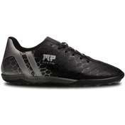 Resim M.p Unisex Bağcıklı Siyah-gümüş Halı Saha Futbol Ayakkabısı 241-1356gr Siyah 