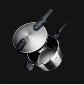 Resim Fissler Vitaquick Premium Mat 8+4 Litre Düdüklü Tencere + Buharda Pişirme Aparatı Inox 