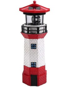 Resim Led Güneş Enerjili Dönen Deniz Feneri Açık Bahçe Dekoratif Işık Bahçe Peyzaj Işık Feneri Dönen Işın Işığı, B-yı Wu Chun Huıred Beyaz İçin Uygundur 