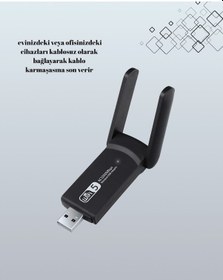 Resim Hnrlıshp Tak-çalıştır Özellikli Çift Bant Wifi Adaptör 1200 Mbps 