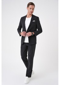 Resim Efor Slim Fit Torba Cep Spandex Karışımlı Casual Siyah Ceket C 714 Siyah 
