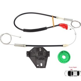 Resim VW Transporter T4 Caravelle 1990-2003 İçin Ön Sağ Cam Kriko Seti 