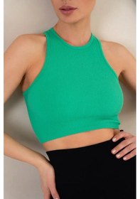 Resim Bogol Ceket Altı İçin Temel Spor Çizgili Kısa Üst 160219018 Yeşil 