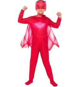 Resim Owlette Baykuş Kız - Tulum + Pelerin + Maske Kedi Çocuk Kostümü - Baykuş Kız Kırmızı 