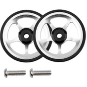 Resim Kosona Litepro Alüminyum Cnc Hafif Bilyalı Tekerlek, Bisiklet Folding İçin Taşınabilir, Sabit Ve Sürüşün Yumuşaklığı - Gümüş Renk, 2 Adet 