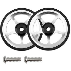 Resim Kosona Litepro Alüminyum Cnc Hafif Bilyalı Tekerlek, Bisiklet Folding İçin Taşınabilir, Sabit Ve Sürüşün Yumuşaklığı - Gümüş Renk, 2 Adet 