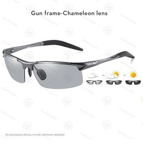 Resim Challenger Coolpandas Alüminyumsuz Çerçevesiz Fotokromik Polarize Gündüz Gece Sürüş Gözlükleri Silah Altın 