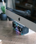 Resim Zulateknoloji High Power Şeffaf Kablosuz Bluetooth Hoparlör Subwoofer Stereo TWS Çift Makine Ara Bağlantı 