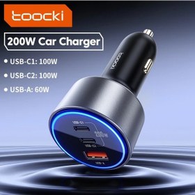 Resim Wangxi Toocki 200w Siyah Yüksek Güçlü Araç Şarj Cihazı Çift Usb C Pd Usb A Hızlı Şarj Adaptörü 36v Araç Fişi Dizüstü Telefon Tablet Uyumlu 
