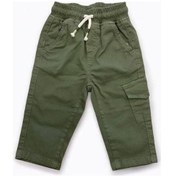 Resim Erkek Bebek Bel Lastikli Dokuma Yeşil Pantolon-15321 Yeşil 