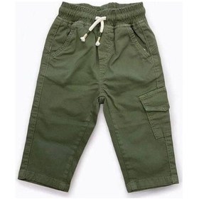 Resim Erkek Bebek Bel Lastikli Dokuma Yeşil Pantolon-15321 Yeşil 