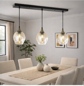 Resim Tt606-3s-sy-esk Tt Ayd. Mat Siyah - Eskitme 3 Lü Basık Cam Avize Siyah - Eskitme 