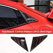 Resim Hightower 16-21 Civic Tenth Generation İçin Arka Pencere Karbon Desenli Kırmızı Körüklü Kaput 