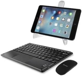 Resim Microcase Samsung Galaxy Tab S9+ S9 plus 12.4 Tablet için Touchpad Bluetooth Klavye 24 cm (TR Sticker) + Bluetooth Mouse + Stand - AL2766 