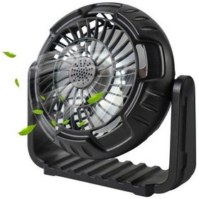 Resim Ykd Store X60 Taşınabilir Açık Mekan Kampı Usb Şarj Led Işık İle Adımsız Hız Düzenleme Fanı 2196 Siyah 