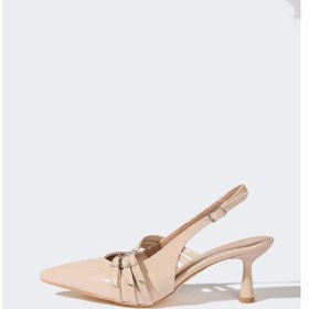 Resim Defacto Kadın Çift Bantlı Yüksek Taban Suni Deri Topuklu Sandalet E7247ax25spbg26 Bej 