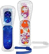 Resim Yosikr Wii Controller 2 Pack, Wii Remote Controller with Silicone Case and Wrist Strap Compatible for Wii/Wii U Console - Starrysky and Graffiti 