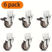 Resim Dashanshop 6 Adet 1.25 İnç Frenli + 3 Bağlantılı Döner Tekerlek Mobilya Kilitli Tekerlek 