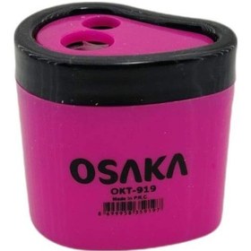 Resim Osaka Pembe Çift Hazneli Damla Şekilli Kalemtraş 