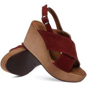 Resim Deery Hakiki Süet Bordo Kadın Sandalet Bordo (492261893) Bordo 