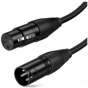 Resim Rogfer 2m Xlr Mikrofon Kablosu, 4,95 Ft Xlr Erkek - Xlr Dişi Dengeli 3 Pin Mikrofon Kabloları, Siyah 