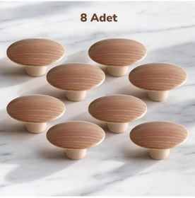 Resim 8 Adet Bohem Plastik Kulp Ceviz Bombeli Düğme Mobilya Mutfak Dolap Dolabı Çekmece Kulbu Kulpları Ceviz 