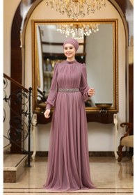Resim Raika Moda Büyük Beden Tül Efsane Abiye Lavanta 