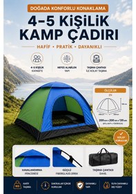 Resim 4-5 Kişilik Manuel Kamp Çadırı Kolay Kurulum Kamp Ve Piknik İçin İdeal Çadır Diğer 