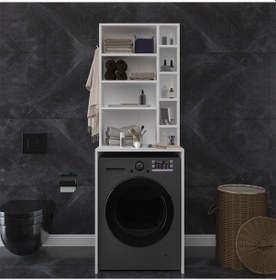 Resim Banyo Dolabı Bd-03 Beyaz Beyaz 