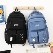 Resim Şık Unisex Hafif Naylon Sırt Çantası - Büyük Kapasiteli Seyahat ve İşe Gidiş-Geliş Çantası, Çoklu Cepli, Ayarlanabilir Omuz Askılıkları, Dayanıklı Polyester Astarlı & Fermuar Kapatmalı, Okul ve Hafta Sonu Gezileri İçin (Siyah) 