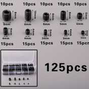 Resim 125 Parça/Kutu Altıgen Başlı Vidalama, 304 Paslanmaz Çelik Set M3/M4/M5/M6/M8 Paslanmaz Çelik Sınıf 12.9 Kit 
