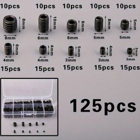 Resim 125 Parça/Kutu Altıgen Başlı Vidalama, 304 Paslanmaz Çelik Set M3/M4/M5/M6/M8 Paslanmaz Çelik Sınıf 12.9 Kit 